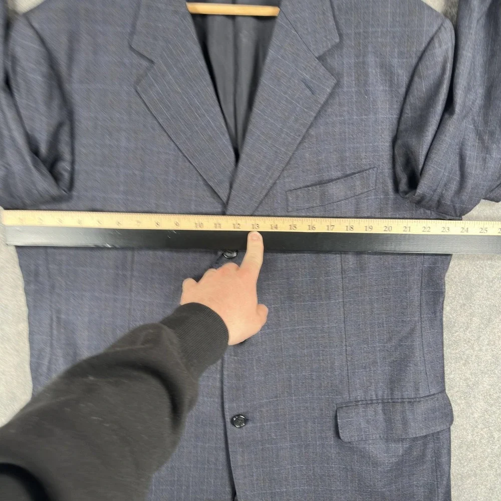 Canali Suit Jacket Mens 48‎ (58 Italy) Gray Check Super 120s Wool Made Italy